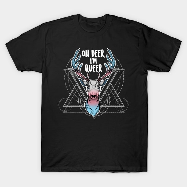 Transgender: Oh Deer, I'm Queer T-Shirt by Psitta